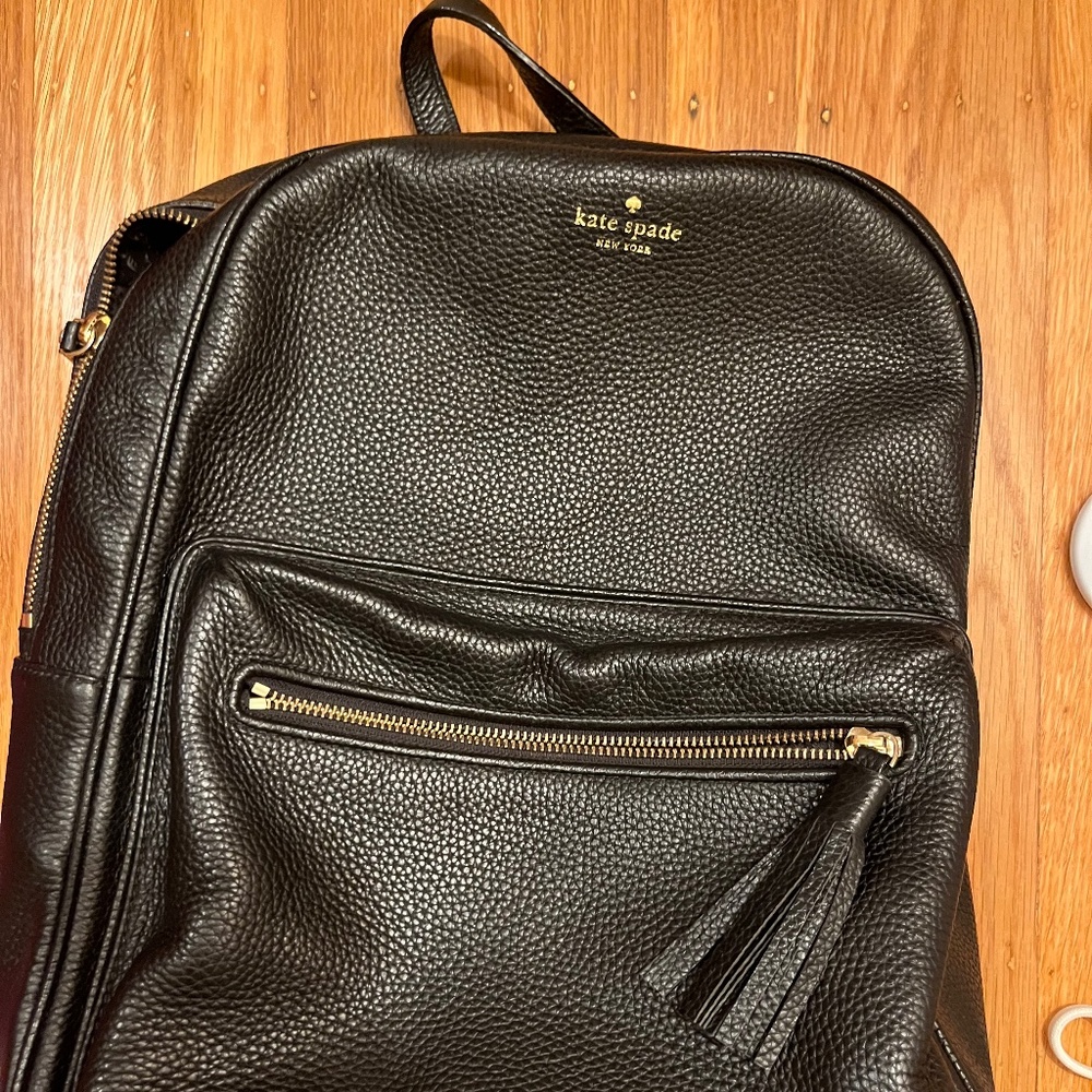 Kate Spade Black Leather Backpack